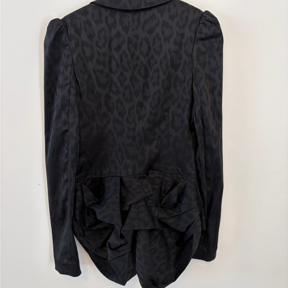 Betsey Johnson Dark Gray Leopard-Print Blazer - Picture 3 of 3